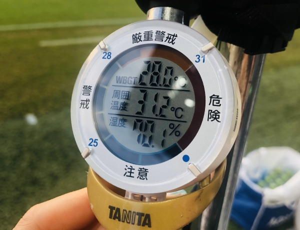 ■夏場のピッチでの暑熱環境WBGT